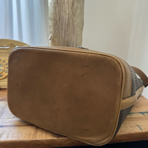 70’Vintage Charles Jourdan Leather Khaki Olive Tan Bag - Picture 9 of 16